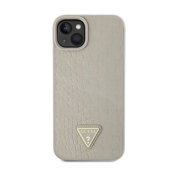 Guess GUHCP15SPCRTHCD Croco Triangle Metal Logo tok iPhone 13 / 14 / 15 - arany