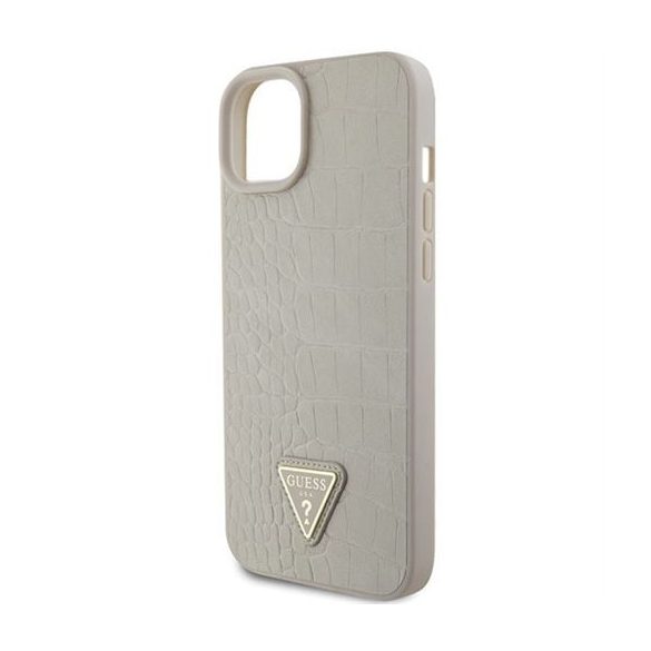 Guess GUHCP15SPCRTHCD Croco Triangle Metal Logo tok iPhone 13 / 14 / 15 - arany