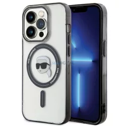   Eredeti előlap KARL LAGERFELD KLHMP15LHKHNOTK iPhone 15 PRO (Karl Head + MAG / átlátszó) tok
