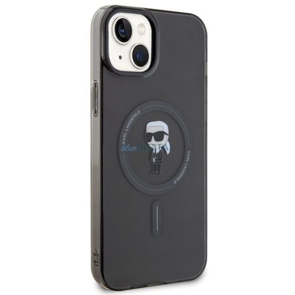 Eredeti előlap KARL LAGERFELD KLHMP15MHFCKNOK iPhone 15 PLUS (ikonikus + MAG / fekete) tok