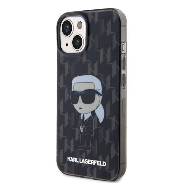 Eredeti előlap KARL LAGERFELD KLHCP15SHNKMKLK iPhone 15 (ikonikus Monogram / fekete) tok