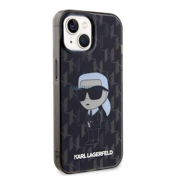 Eredeti előlap KARL LAGERFELD KLHCP15SHNKMKLK iPhone 15 (ikonikus Monogram / fekete) tok