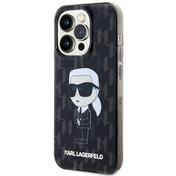 Eredeti előlap KARL LAGERFELD KLHCP15LHNKMKLK iPhone 15 PRO (ikonikus Monogram / fekete) tok