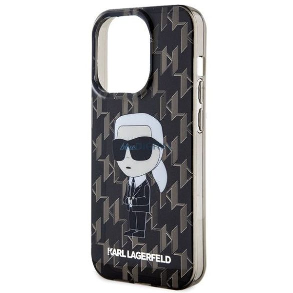 Eredeti előlap KARL LAGERFELD KLHCP15LHNKMKLK iPhone 15 PRO (ikonikus Monogram / fekete) tok