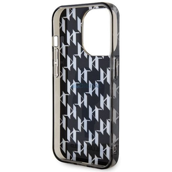 Eredeti előlap KARL LAGERFELD KLHCP15LHNKMKLK iPhone 15 PRO (ikonikus Monogram / fekete) tok