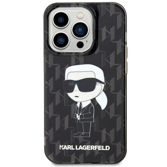 Eredeti előlap KARL LAGERFELD KLHCP15LHNKMKLK iPhone 15 PRO (ikonikus Monogram / fekete) tok