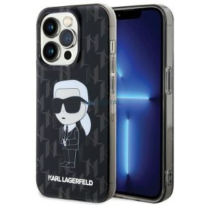 Eredeti előlap KARL LAGERFELD KLHCP15XHNKMKLK iPhone 15 PRO MAX (ikonikus Monogram / fekete) tok