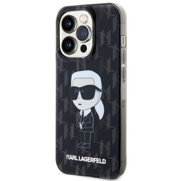 Eredeti előlap KARL LAGERFELD KLHCP15XHNKMKLK iPhone 15 PRO MAX (ikonikus Monogram / fekete) tok