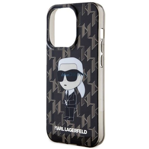 Eredeti előlap KARL LAGERFELD KLHCP15XHNKMKLK iPhone 15 PRO MAX (ikonikus Monogram / fekete) tok