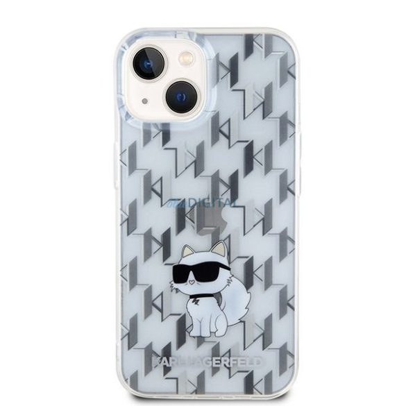 Eredeti előlap KARL LAGERFELD KLHCP15SHNCMKLT iPhone 15 (Monogram / átlátszó) tok