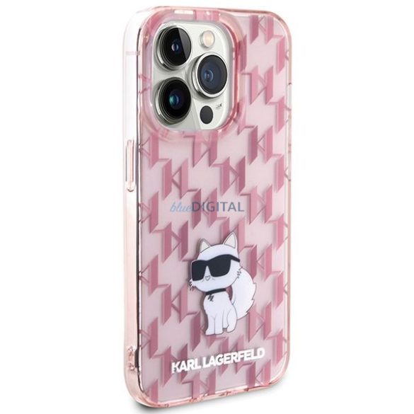 Eredeti előlap KARL LAGERFELD KLHCP15LHNCMKLP iPhone 15 PRO (Monogram / rózsaszín) tok