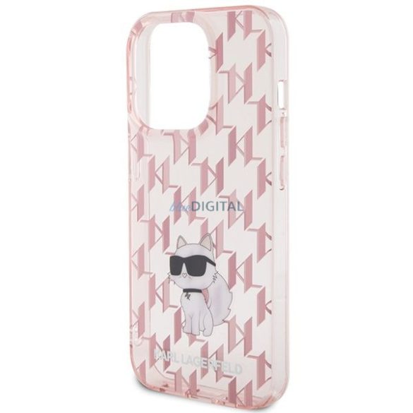 Eredeti előlap KARL LAGERFELD KLHCP15XHNCMKLP iPhone 15 PRO MAX (Monogram / rózsaszín) tok