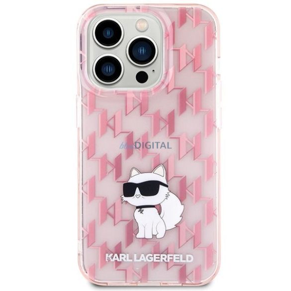 Eredeti előlap KARL LAGERFELD KLHCP15XHNCMKLP iPhone 15 PRO MAX (Monogram / rózsaszín) tok