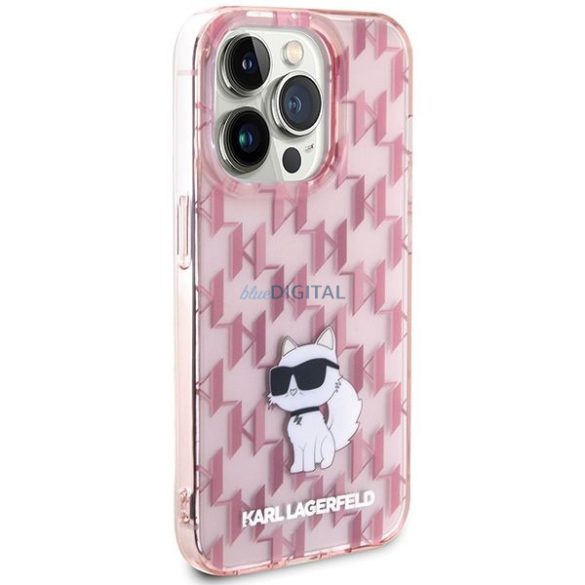 Eredeti előlap KARL LAGERFELD KLHCP15XHNCMKLP iPhone 15 PRO MAX (Monogram / rózsaszín) tok