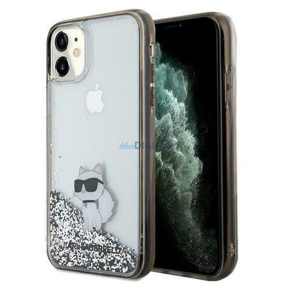 Eredeti előlap KARL LAGERFELD KLHCN61LKCNSK iPhone 11 (folyékony Glitter C / átlátszó) tok