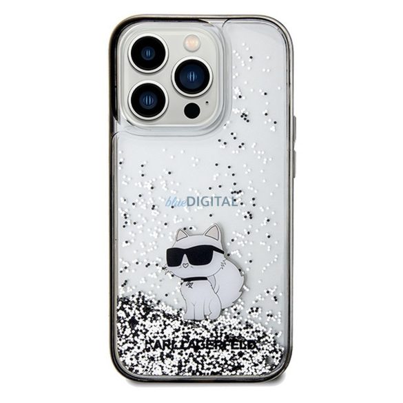 Eredeti előlap KARL LAGERFELD KLHCP14LLKCNSK iPhone 14 Pro (folyékony Glitter C / átlátszó) tok