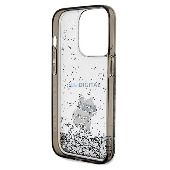 Eredeti előlap KARL LAGERFELD KLHCP14LLKCNSK iPhone 14 Pro (folyékony Glitter C / átlátszó) tok