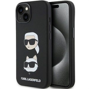 Eredeti előlap KARL LAGERFELD KLHCP15SSDHKCNK iPhone 15 (szilikon KC / fekete) tok