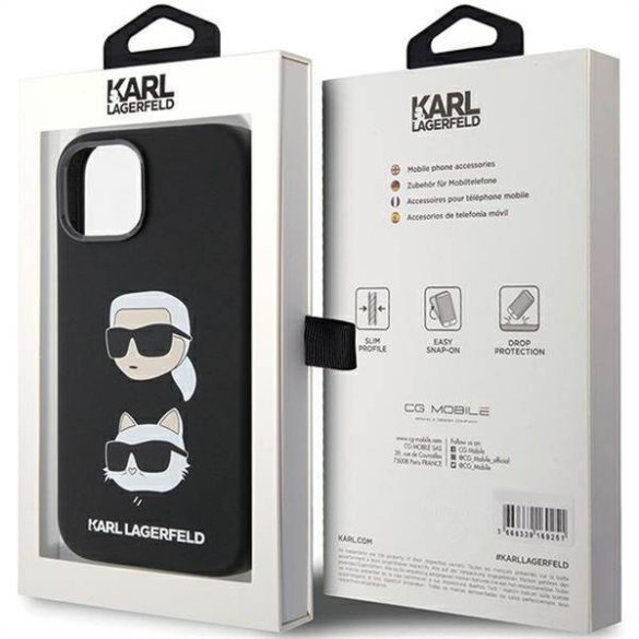 Eredeti előlap KARL LAGERFELD KLHCP15SSDHKCNK iPhone 15 (szilikon KC / fekete) tok