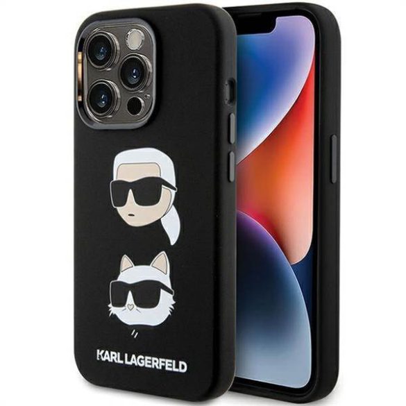 Eredeti előlap KARL LAGERFELD KLHCP15LSDHKCNK iPhone 15 Pro (szilikon KC / fekete) tok