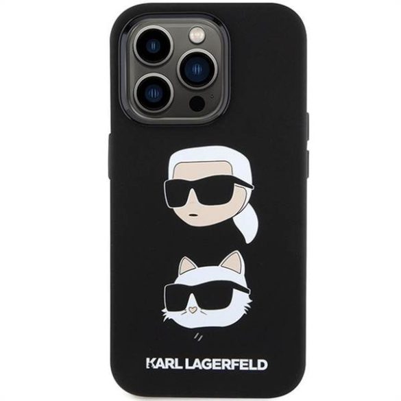 Eredeti előlap KARL LAGERFELD KLHCP15LSDHKCNK iPhone 15 Pro (szilikon KC / fekete) tok