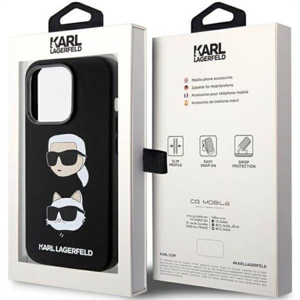 Eredeti előlap KARL LAGERFELD KLHCP15LSDHKCNK iPhone 15 Pro (szilikon KC / fekete) tok