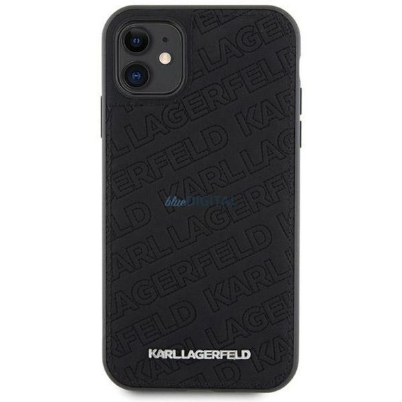 Eredeti előlap KARL LAGERFELD KLHCN61PQKPMK iPhone 11 (steppelt K minta / fekete) tok