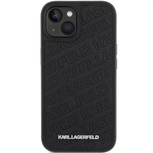 Eredeti előlap KARL LAGERFELD KLHCP15SPQKPMK iPhone 15 (steppelt minta / fekete) tok