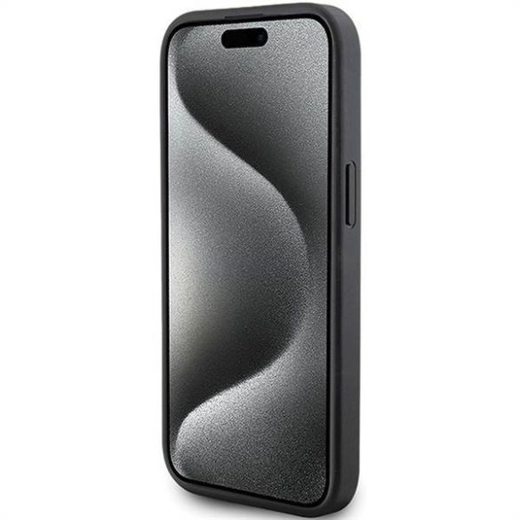 Eredeti előlap KARL LAGERFELD KLHCP15SPQKPMK iPhone 15 (steppelt minta / fekete) tok