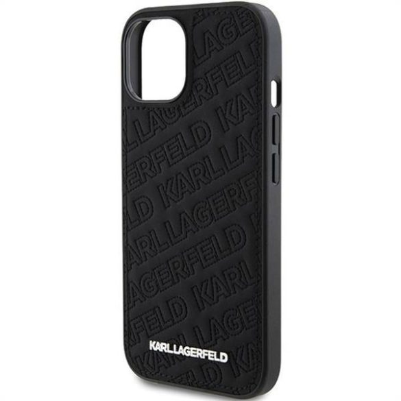 Eredeti előlap KARL LAGERFELD KLHCP15MPQKPMK iPhone 15 Plus (steppelt minta / fekete) tok