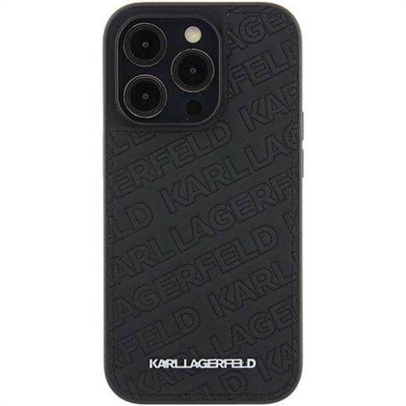 Eredeti előlap KARL LAGERFELD KLHCP15LPQKPMK iPhone 15 Pro (steppelt minta / fekete) tok