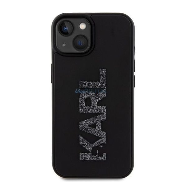 Eredeti előlap KARL LAGERFELD KLHCP15S3DMBKCK iPhone 15 (3D Logo Glitter / fekete) tok