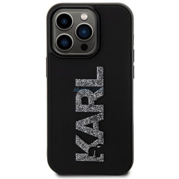 Eredeti előlap KARL LAGERFELD KLHCP15X3DMBKCK iPhone 15 PRO MAX(3D Logo Glitter / fekete) tok