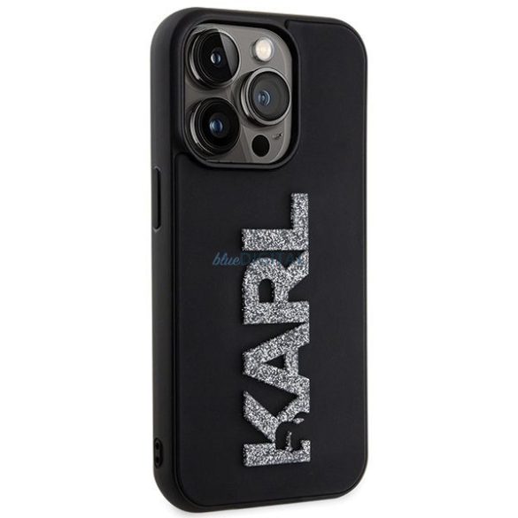 Eredeti előlap KARL LAGERFELD KLHCP15X3DMBKCK iPhone 15 PRO MAX(3D Logo Glitter / fekete) tok