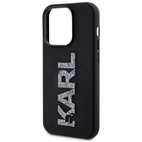 Eredeti előlap KARL LAGERFELD KLHCP15X3DMBKCK iPhone 15 PRO MAX(3D Logo Glitter / fekete) tok