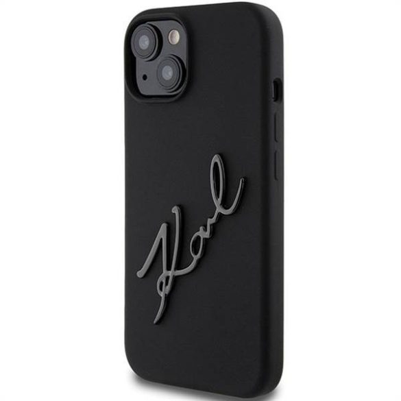 Eredeti előlap KARL LAGERFELD KLHCP15SSKSBMCK iPhone 15 (szilikon Karl Script Logo / fekete) tok