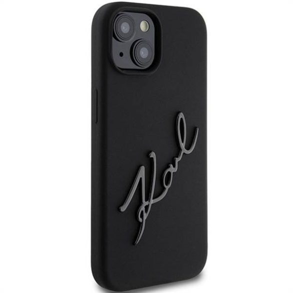 Eredeti előlap KARL LAGERFELD KLHCP15SSKSBMCK iPhone 15 (szilikon Karl Script Logo / fekete) tok