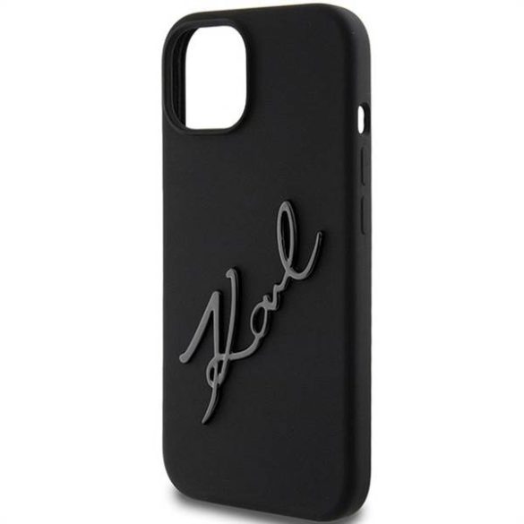 Eredeti előlap KARL LAGERFELD KLHCP15SSKSBMCK iPhone 15 (szilikon Karl Script Logo / fekete) tok