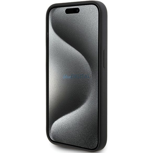 Eredeti előlap tok KARL LAGERFELD KLHCP15LSKSBMCK iPhone 15 Pro (szilikon Karl Script Logo / fekete)