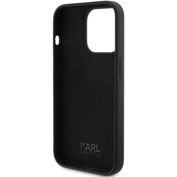 Eredeti előlap KARL LAGERFELD KLHCP15XSKSBMCK iPhone 15 Pro Max (szilikon Karl Script Logo / fekete) tok