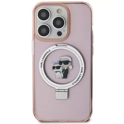   Eredeti előlap KARL LAGERFELD KLHMP15XHMRSKCP iPhone 15 Pro Max (Magsafe / Ringstand KC / rózsaszín) tok