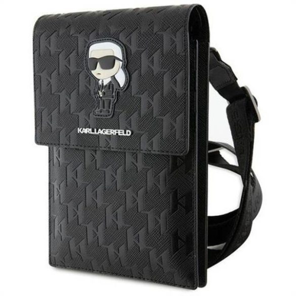 Univerzális táska mobil Karl Lagerfeld KLWBSAKHPKK (Saffiano Mono ikonikus / fekete)