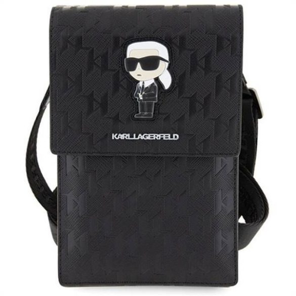 Univerzális táska mobil Karl Lagerfeld KLWBSAKHPKK (Saffiano Mono ikonikus / fekete)