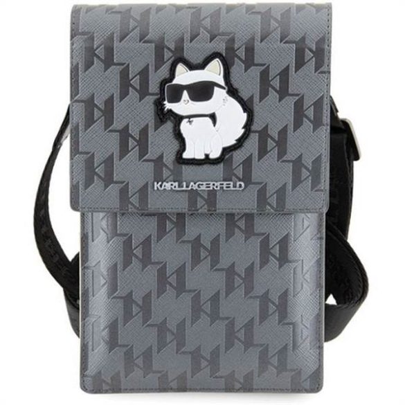 Univerzális táska mobil Karl Lagerfeld KLWBSAKHPCG (Saffiano Mono Choupette / ezüst)