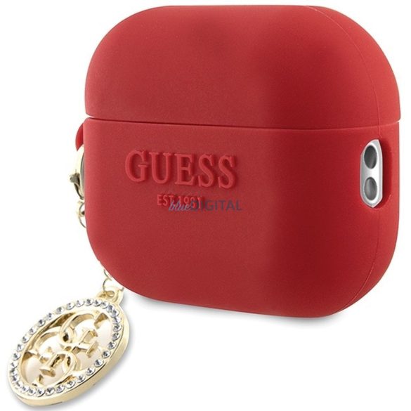 Guess GUAP23DSLGHDF 3D Rubber 4G Diamond Charm tok AirPods Pro 2 - piros