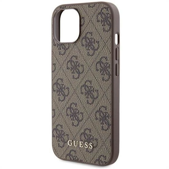 Eredeti előlap GUESS GUHCP15SG4GFBR iPhone 15 (4G Metal Logo / barna) tok