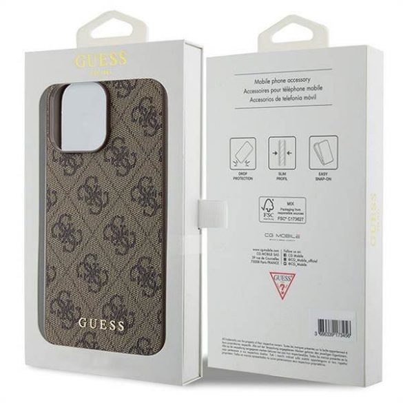 Eredeti előlap GUESS GUHCP15XG4GFBR iPhone 15 PRO MAX (4G Metal Logo / barna) tok