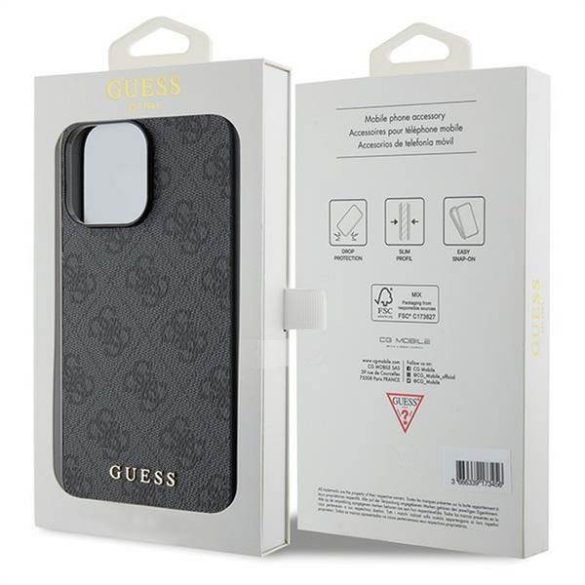 Eredeti előlap GUESS GUHCP15XG4GFGR iPhone 15 PRO MAX (4G Metal Logo / szürke) tok
