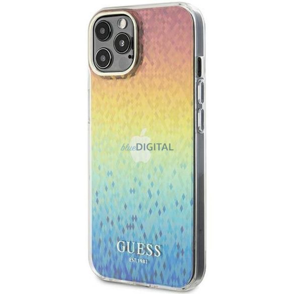 Eredeti előlap GUESS GUHCP12MHDECMI iPhone 12/12 Pro (IML Faceted Mirror / diszkó irizáló) tok