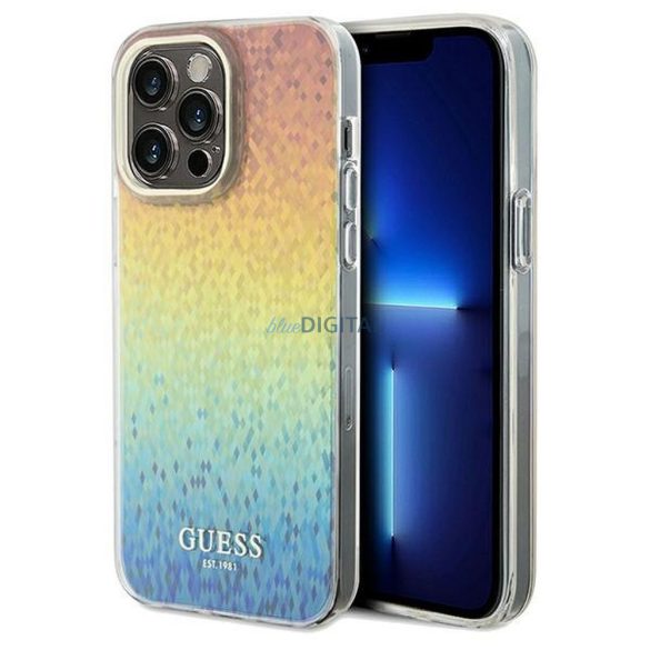 Eredeti előlap GUESS GUHCP13LHDECMI iPhone 13 Pro (IML Faceted Mirror / diszkó irizáló) tok